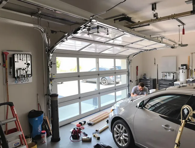 Garage door noise reduction service by Macedonia Garage Door Repair in Macedonia